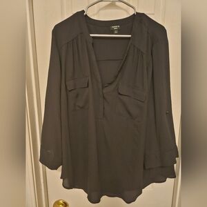 Torrid Black sheer 3/4 sleeve blouse